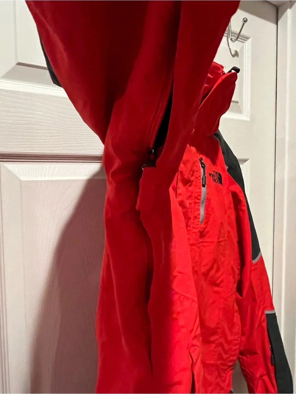 The North Face Red and Black Hooded Outdoor Jacket